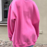 Solid Color Loose Sweatshirt Street Style Oversize Polar Fleece Pullover