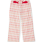 Good Luck Linen Blend Koi Pattern High Rise Elastic Waist Loose Pants