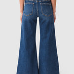 Risen Jenny High Rise Raw Hem Crop Wide Leg Jeans
