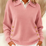 Vynette | V Neck Sweater with Collar