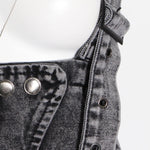 Original Cool Denim Split-Joint Square-Neck Overalls