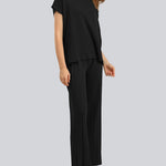 Women's Two Piece Outfits Sweater Sets Knit Pullover Tops High Waisted Pants Lounge Sets
