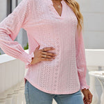 Nadorine Long Sleeve T-Shirt Solid O Neck Elastic Tops for Women Casual Work Office Loose Fit 2026 | Under $40