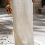 Timeless Elegance Cable-Knit Halter Maxi Dress