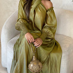 Loose Solid Color Long Sleeves Maxi Dresses