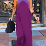 Stylish Crossover Backless Sleeveless Loose Maxi Dress