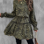 Striped Lantern Sleeve Dress
