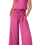 Women's Ruffle Sleeve Solid Color One Piece Jumpsuit