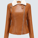 Plus Size Winter Coat Lapel Collar Long Padded Leather Vintage Thicken Coat