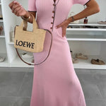 Solid Color Backless Off-shoulder Gathered Slim Maxi Dress