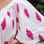 V-neck Large Cuffs Printed Loose Long Dress