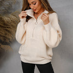 Nadorine Casual Long Sleeve Half Zip Pullover Sweaters