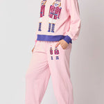 Christmas Soldier Sequined Leisure Sweatshirt and Elastic Waist Loose Pocket Pants Set