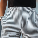【24-hour shipping out】Loose Casual Everyday Printed Top Striped Shorts Set