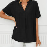 V Neck Blouse Elegant Casual Short Sleeve V Neck T-Shirt
