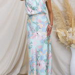 Love In The Garden Floral Halter Neck Elastic Waist Maxi Dress