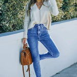 Nadorine Ankle-length Skinny Jeans with Pockets