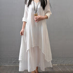 Loose Boho Cotton Maxi Kaftan Dress Layer Casual Long Tunic Dress