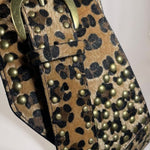 Retro Leopard Print Rivet All-match Waist Belt