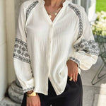 Embroidery Detail Long Sleeve Shirt