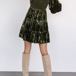 Casual Daily Ruffle Velvet O Neck A Line Dresses(4 Colors)