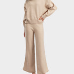 Nadorine Casual Knit Two-Piece Set Loose-Fit Sweater and Wide-Leg Pants