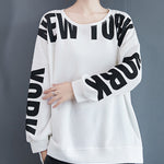 Stylish Letter Print Round-Neck Sweatshirt