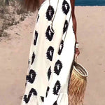 Plenty of Sunshine Ethnic Print One Shoulder Loose Maxi Dress