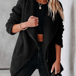 Nadorine Casual Fleece Fuzzy Coats Faux Shearling Shaggy Jacket