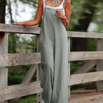 Sleeveless Strap Baggy Dungarees Jumpsuits Long Bib Pants Wide Leg Jumpsuits Rompers Overalls