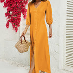 casual breasted long dress