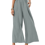Simple Wide Leg Loose Elasticity Casual Pants Bottoms