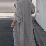 Loose Solid Open Front Pocket Cardigan