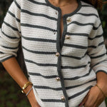 MINERVA striped crew neck jacket