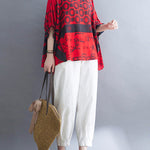 Original Printing Batwing Sleeve T-Shirts Tops