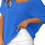 Women's Summer Hollow Out Crochet Knit Tops Beach Coverup