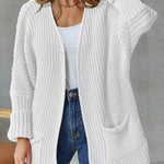 loose mid length sweater cardigan coat large size casual
