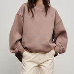 Solid Color Loose Sweatshirt Street Style Oversize Polar Fleece Pullover