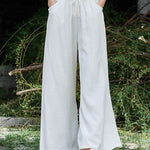 Wide Leg Pants Casual Drawstring Lounge Palazzo Loose Trousers