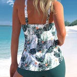 Gradient Print Tummy Control Tankini Sets Boyshort Two Piece Swimsuits