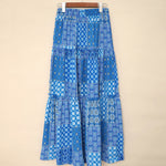 Tiered Paisley Print Long A-Line Skirt Boho Holiday Maxi Skirts