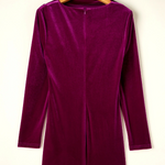 Pitaya Pink Velvet Mock Neck Ruched Long Sleeve Bodycon Dress