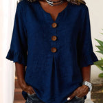 Vintage Casual Ruffled Half Sleeve Blouse