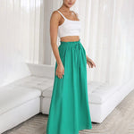 Wide Leg Flowy Pants Summer Boho Elastic Waist Drawstring Palazzo Trousers