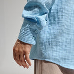 Nadorine Solid Color Long Sleeve Cotton Crepe Shirt for Women Casual Work Office Loose Fit 2026 | Under