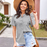 Short Sleeve Blouses Lightweight Loose Top - Nadorine (Us Only)
