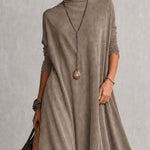 Milly | Lace-Hem Suede Maxi Dress