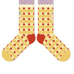 Cartoon Little Red Flower Striped Socks