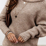 Women  Ribbed Knitted Oversized Pullover Sweater