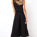 Basic Everyday Round Neck Tank Cropped Wide Leg Jumpsuit